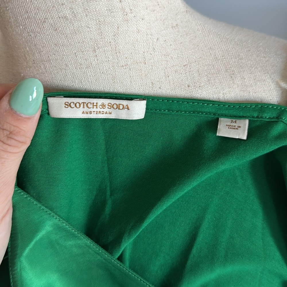 Scotch & Soda V-Neck Cropped Jersey Cami Green size Medium - Picture 7 of 9
